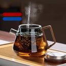 GobekUsa Glass Teapot Set Clear Teacup Kung Fu Tea Maker Milk Rose Set