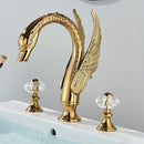 GobekUsa Golden Swan Crystal Dual Handle Basin Tap