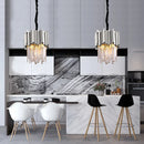 GobekUsa Crystal Pendant Chandelier Gold & Chrome Luxury LED Lighting for Dining Room & Bedroom
