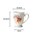 GobekUsa Elegant Floral Ceramic Cup & Saucer Set