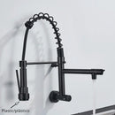 GobekUsa Dual Spout Kitchen Faucet Swivel Wall Mount 360 Rotation Cold Water Tap