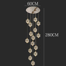 GobekUsa Crystal Chandelier Stair Pendant Lamp Living Room Interior Lighting
