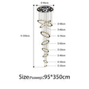 GobekUsa Crystal Rings Chandelier: Modern Luxury Staircase Lighting Fixture