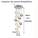 GobekUsa LED Stair Chandelier: Luxury Amber/Crystal Indoor Lighting Fixture