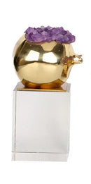 GobekUsa Brass Purple Crystal Pomegranate Ornament - Luxury Home Decor & Artwork