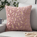 GobekUsa Golden Fur Cushion Cover White 43x43 - Luxury Home Decor Pillow Case