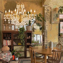 GobekUsa Gold Brass Crystal Chandelier - Luxurious Candle Lights for Villa Living Room