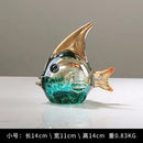 GobekUsa Hand Blown Glass Fish Figurine Crystal Sculpture Home Decor Gift Fengshui Ornament