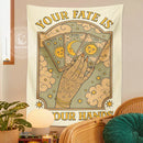 GobekUsa Cat Tarot Tapestry: Fate & Moon Sun Aesthetic Decor for Bedroom