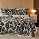 GobekUsa Luxe Leopard Rabbit Fur Blanket: Cozy Office & Sofa Throw, Skin-Friendly & Multi-Functional