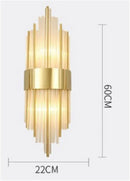 GobekUsa Black Gold Crystal Wall Lights Modern LED Sconce for Bedroom Living Room