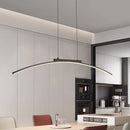 Modern Curved Bridge LED Pendant Light in Black or Gold