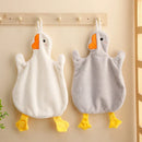 GobekUsa Cute Goose Microfiber Hand Towels Coral Velvet Embroidered for Home