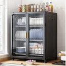 GobekUsa Kitchen Cupboard Storage Rack with Dustproof Cover Organizing Dish Box