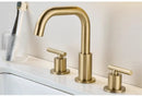 GobekUsa Brushed Gold Brass Basin Faucet | Widespread Waterfall Sink Faucet