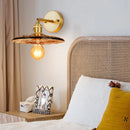 GobekUsa Amber Glass LED Wall Lamp for Bedroom Minimalistic Copper Lighting
