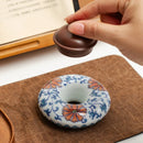 GobekUsa Blue White Porcelain Teacup Tray Set, Chinese Retro Home Decor Accessory