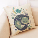 GobekUsa Cartoon Cat Linen Pillowcase: Modern Home Decor for Sofa, Kids Room, Bed