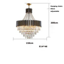 GobekUsa Crystal LED Chandelier Black Gold Finish for Dinning Room