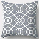 GobekUsa Grey Geometry Leaves Floral Stripes Plaids Print Lumbar Pillow Case