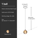 GobekUsa Crystal Bubble Ball Pendant Light for Home Decor and Hospitality Spaces