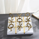 GobekUsa Golden Chessboard Metal Handicraft Sculpture for Home Decoration