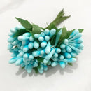 GobekUsa Blue Flower Stamen Berries Bundle for DIY Wedding Cake Decor