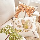 GobekUsa Butterfly Tree Embroidered Cushion Cover for Office Sofa & Home Decoration.
