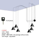 GobekUsa Black LED Pendant Chandelier for Modern Bedroom Dining Room Art Decor