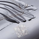 GobekUsa Cotton Satin Jacquard Embroidery Bedding Set with Elastic Sheet & Duvet Cover