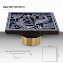 GobekUsa Black Anti-odor Floor Drain 10x10cm Square Bathroom Shower Hardware