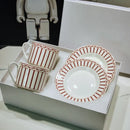 GobekUsa Bone China Coffee and Tea Cup Set with Saucer, Teaware, Dessert Dish