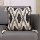 GobekUsa Geometric Tufted Tassel Pillow Cover - Handcrafted Boho Chic Cushion Cover