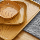 GobekUsa Imitation Wood Snack Plate Dish Tray for Sushi Breakfast Dried Fruit