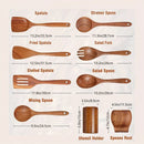 GobekUsa 9-Piece Wooden Cooking Utensils Set with Holder - Teak Kitchen Tools