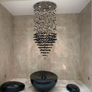GobekUsa Crystal Chandelier: Modern LED Lighting Fixture for Staircase, Hallway, Lobby