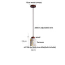 GobekUsa LED Terrazzo Pendant Lamp White Stone Wood Hanging Light