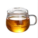 GobekUsa Glass Tea Cup with Infuser and Lid - 350ml Drinkware for Home and Office