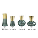 GobekUsa Gold Metal Glass Vase: Round Transparent Terrarium for Home Decor & Flower Arrangement