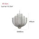 GobekUsa Gold Mesh Grid Ceiling Chandelier: Dimmable LED Indoor Lighting