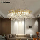 GobekUsa Golden Branch Led Ceiling Chandelier Modern Living Room Pendant Lights