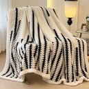 GobekUsa Jacquard Blanket: Winter Thickened Lamb Wool Nap Shawl for Living Room
