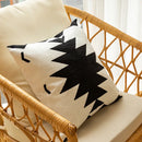 GobekUsa Geometric Embroidered Cushion Cover - Modern Black & White Pillowcase for Home Sofa