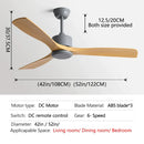 GobekUsa Black Industrial Ceiling Fan 52Inch DC Powerful Airflow Living Room Office Commercial