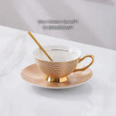 GobekUsa Gold Porcelain Tea Set 200ml Elegant Coffee Cup Saucer Spoon Set
