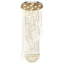 GobekUsa Elegant Crystal Chandeliers for High Ceiling Living Room Foyer Staircase Lighting