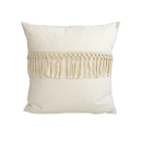 GobekUsa Boho Style Beige Linen Cushion Cover with Tassels for Home Decor
