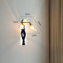 GobekUsa Glass Shade LED Wall Light with Pull Chain Switch - Plug-In Bedroom Lamp