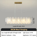 GobekUsa Glass Feather Chandelier: Luxury Art Decor Ceiling Chandelier for Living Dining Room