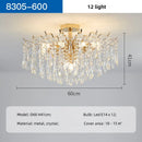 GobekUsa K9 Crystal Gold Chandelier Ceiling Light | Bedroom Home Decor LED Ceiling Lamp